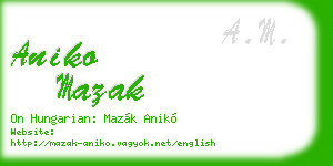 aniko mazak business card